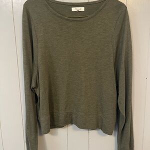 Madewell Women’s L Olive Long Sleeve Crew Neck T-Shirt